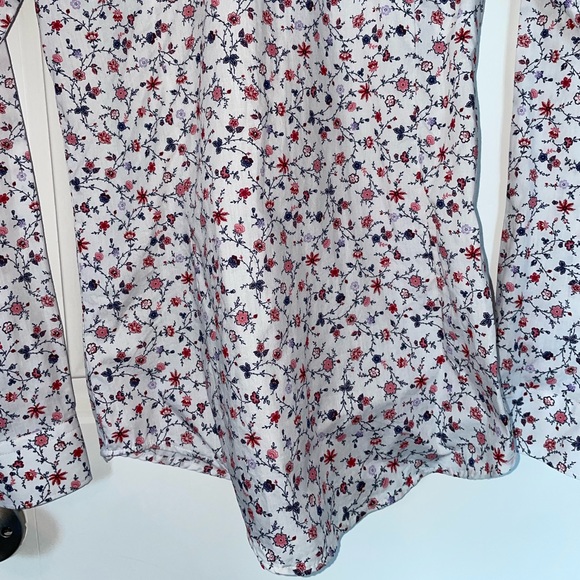 Express Extra-Slim fit dress shirt; Small; White w/ Floral pattern - Picture 6 of 7
